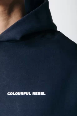 Abstract Clean Hoodie | Navy | Colourful Rebel Shop