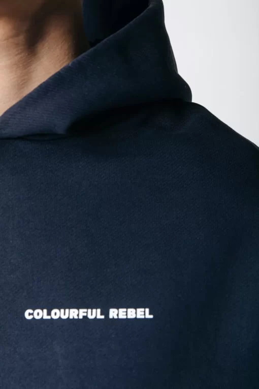 Abstract Clean Hoodie | Navy | Colourful Rebel Shop