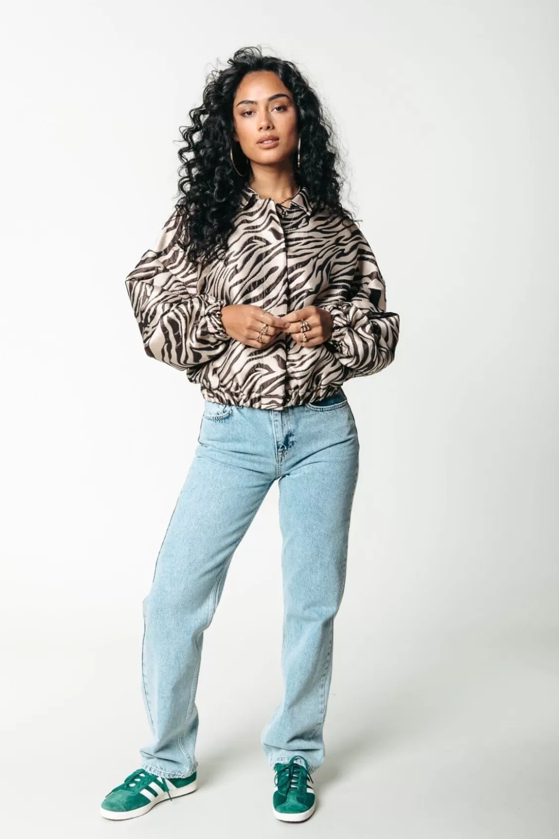 Bente Zebra Jacquard Bomber Jacket | Multicolor | Colourful Rebel Best