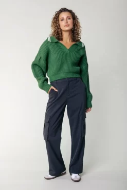 Bobby Collar Knit | Deep Green | Colourful Rebel Cheap