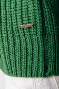 Bobby Collar Knit | Deep Green | Colourful Rebel Cheap