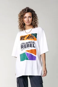 Oversized Tee | Off White | Colourful Rebel Best