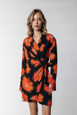 Dorin Wrap Dress | Mandarin Orange | Colourful Rebel Best