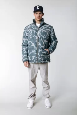 Finch Clean Camo Puffer Jacket | Dark Grey | Colourful Rebel New