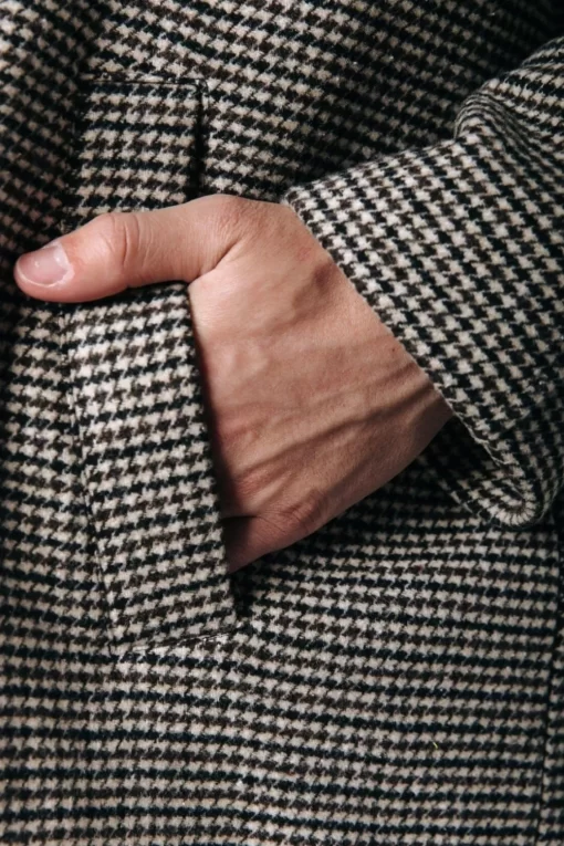 George Raglan Dogtooth Coat | Brown | Colourful Rebel Fashion