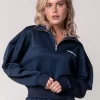 Ilena Zipped Sweat | Dark Blue | Colourful Rebel Discount