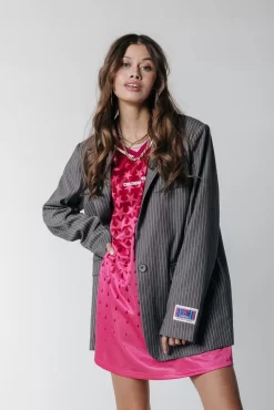 Jesra Stripe Blazer | Dark Grey | Colourful Rebel Flash Sale