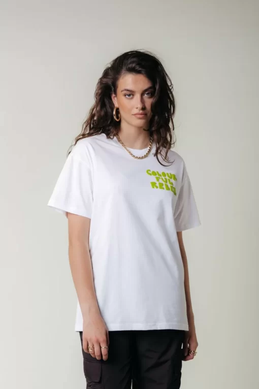 Logo Tee | White | Colourful Rebel Cheap