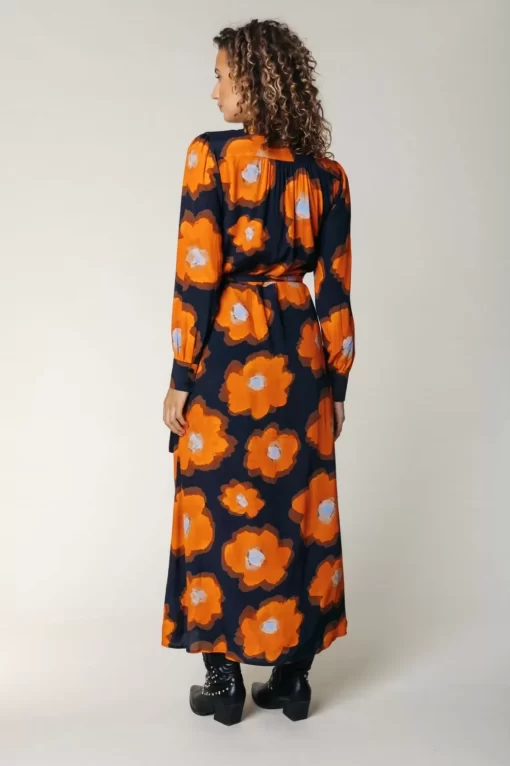 Lola Flower Maxi Wrap Dress | Mandarin Orange | Colourful Rebel Discount