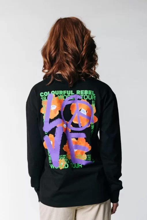 Love Peace Longsleeve | Black | Colourful Rebel Outlet