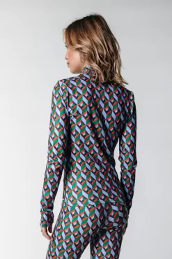 Neyo Graphic Peached Turtleneck Top | Multicolor | Colourful Rebel Flash Sale