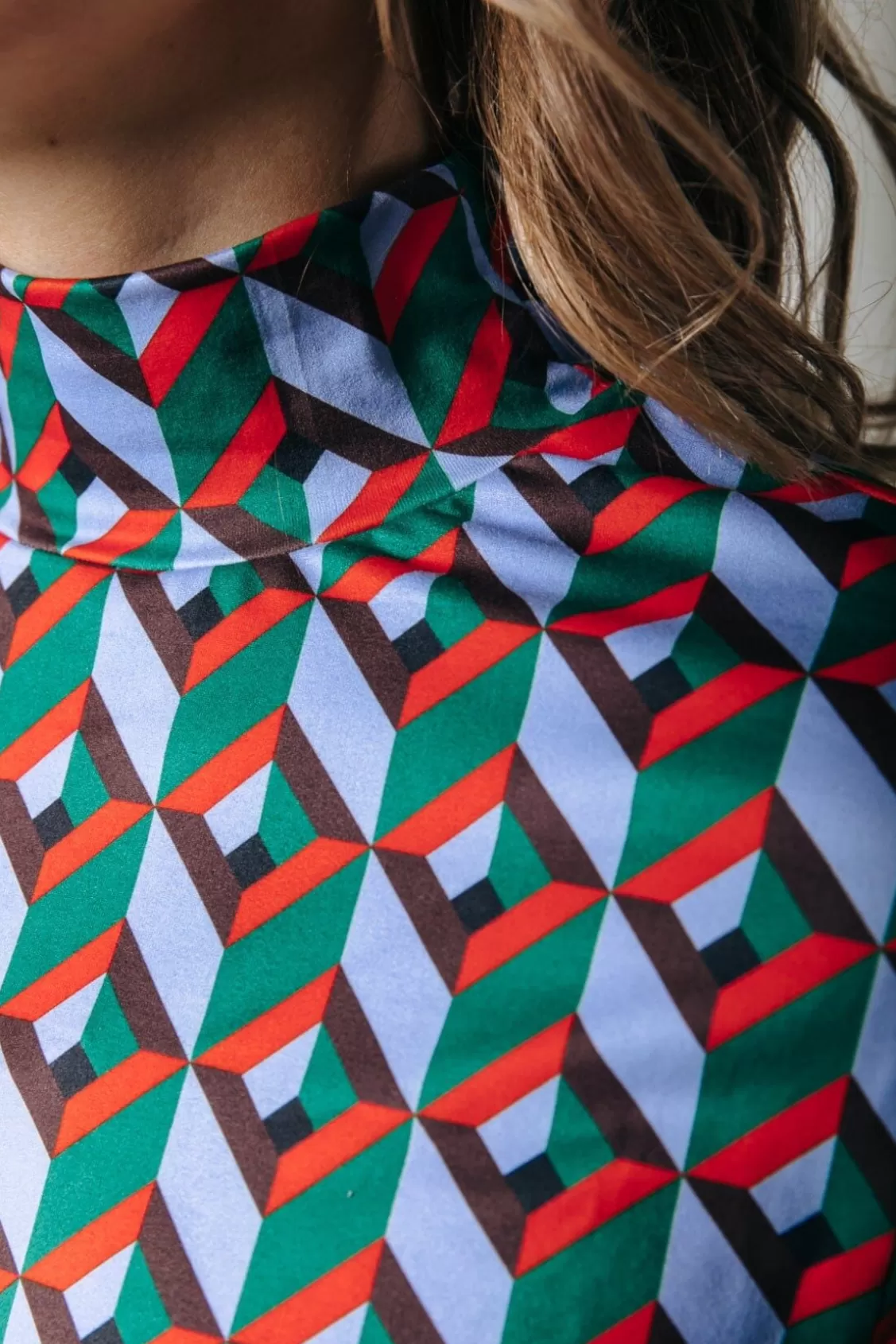 Neyo Graphic Peached Turtleneck Top | Multicolor | Colourful Rebel Flash Sale