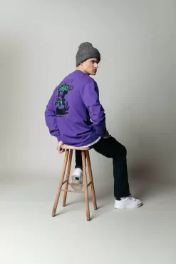 Reality Long Sleeve | Dark Purple | Colourful Rebel Cheap