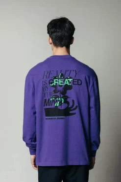 Reality Long Sleeve | Dark Purple | Colourful Rebel Cheap