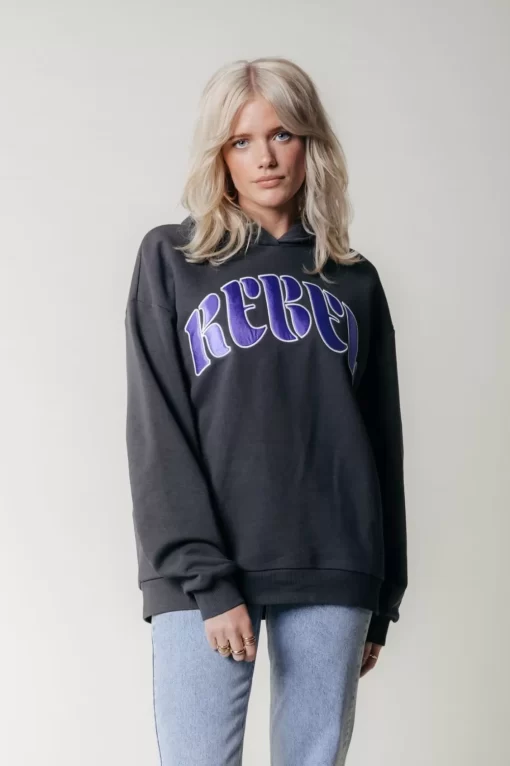 Rebel Patch Hoodie | Anthracite | Colourful Rebel Hot