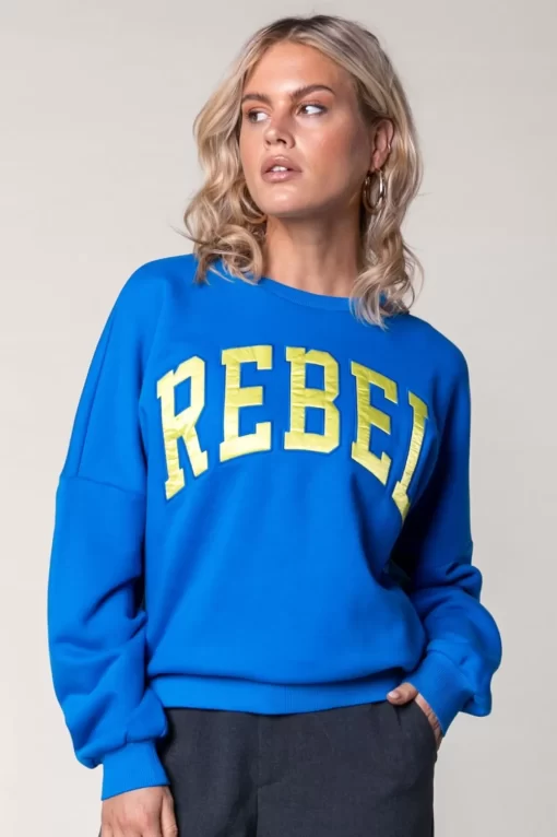 Rebel Patch Sweat | Vibrant Blue | Colourful Rebel Fashion