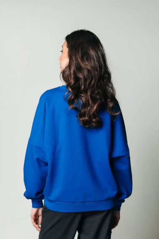 Rebel Patch Sweat | Vibrant Blue | Colourful Rebel Fashion