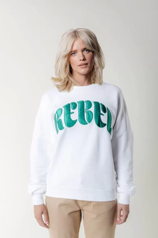 Rebel Patch Sweat | White | Colourful Rebel Best