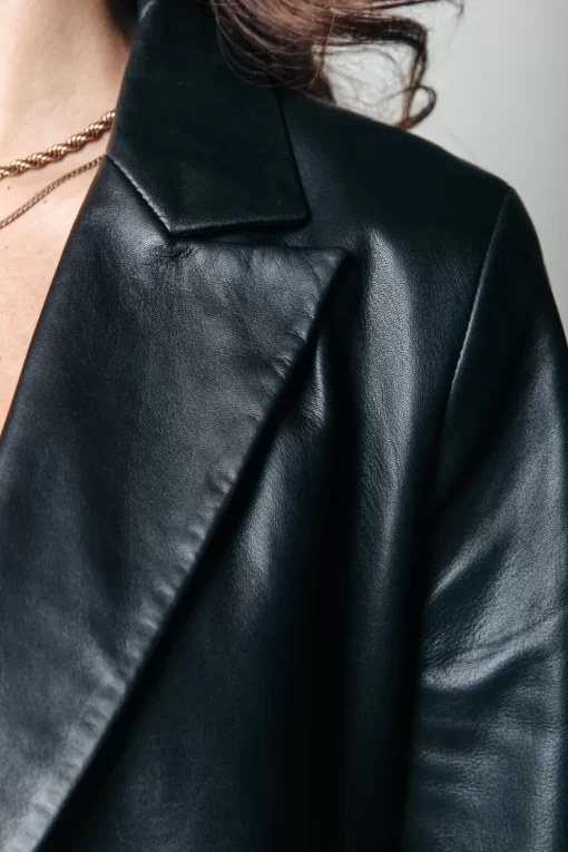 Rikki Leather Boyfriend Blazer | Black | Colourful Rebel Shop