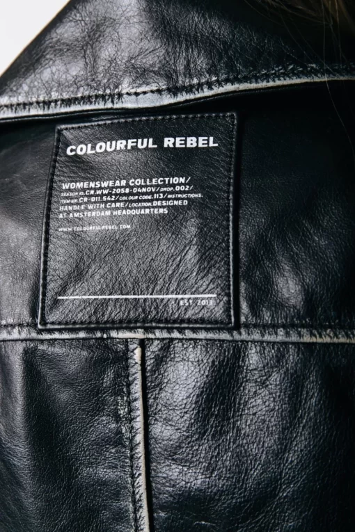 Sage Leather Biker Jacket | Black | Colourful Rebel New