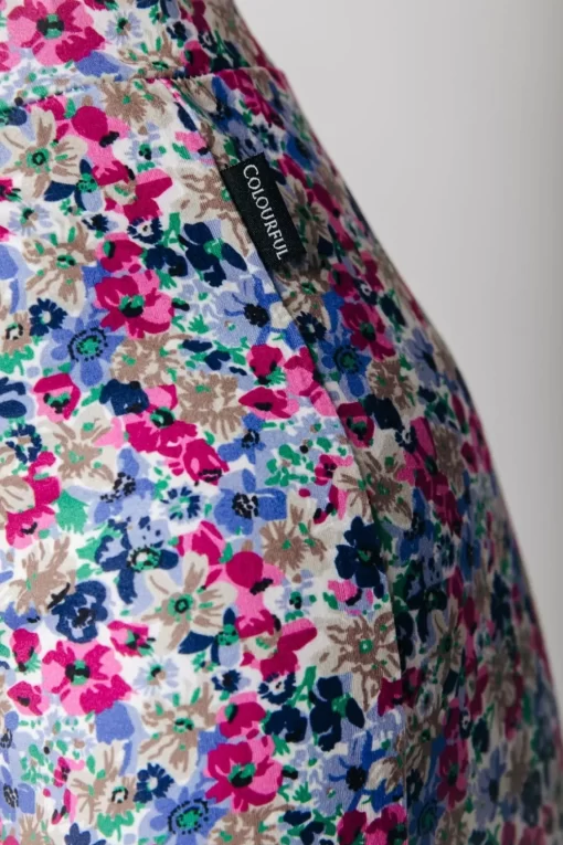 Small Flower Peached Flare Pants | Multicolor | Colourful Rebel Cheap