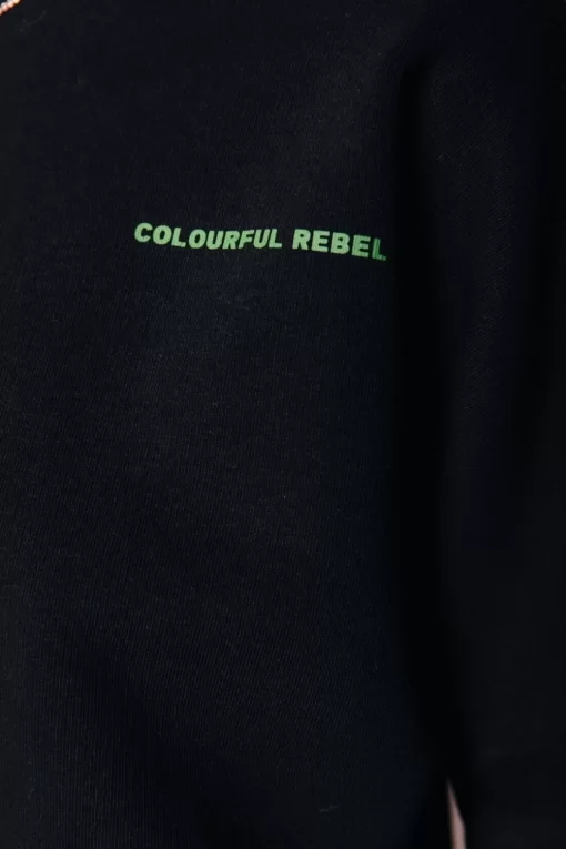 Striped Waves Sweat | Black | Colourful Rebel Sale