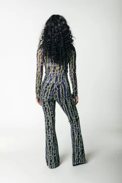 Tie Dye Stripes Mesh Flare | Multicolor | Colourful Rebel New