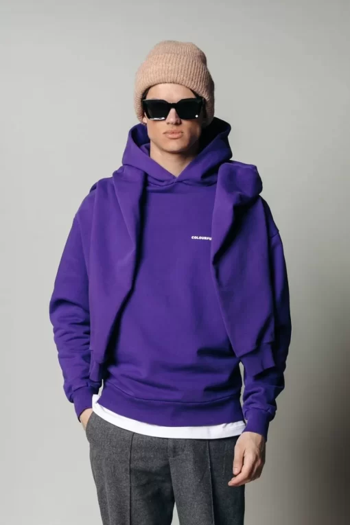 Uni Logo Hoodie | Dark Purple | Colourful Rebel Clearance