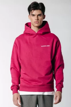 Uni Logo Relaxed Hoodie | Burgundy | Colourful Rebel Sale