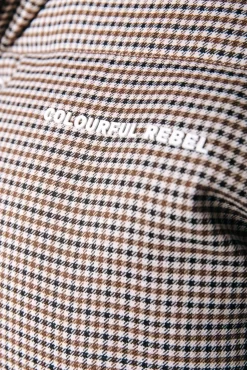 Zya Dogtooth Cropped Puffer | Brown | Colourful Rebel Hot