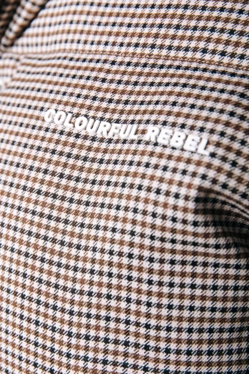 Zya Dogtooth Cropped Puffer | Brown | Colourful Rebel Hot